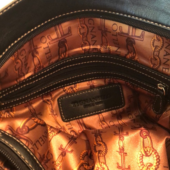 Classic Black & White Tignanello Shoulder Bag - Picture 3 of 6